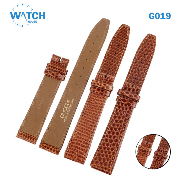 Gucci 16mm Brown Leather Watch Band