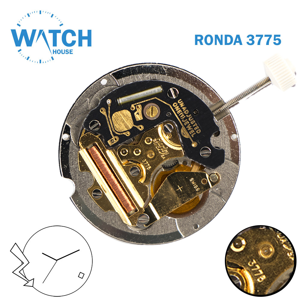 Ronda Swiss movement 3775 disk on 4 3 hands. Watch House