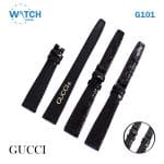 3PCS Gucci 14mm Leather Watch Bands, Black Swiss Replacement Straps # G101 #