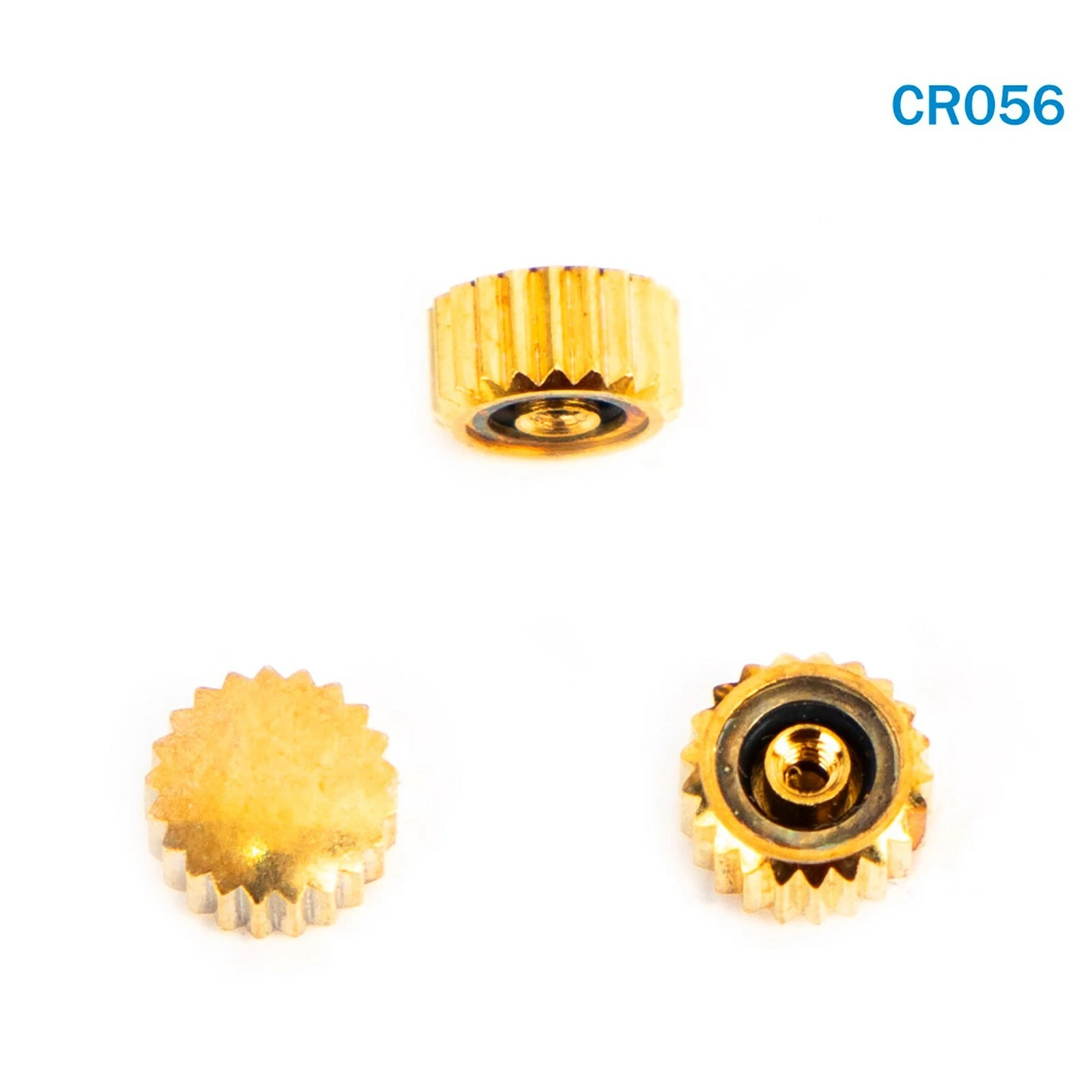 s-l1600 (2) 3 pcs Swiss Watch Crown- In G OLD Color Replacement Part For Watches