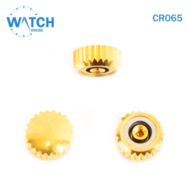 3 pcs Swiss Watch Crown- In Gold Color Replacement Part For Watches #CR065#