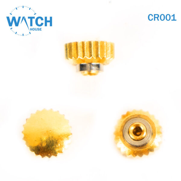 3 pcs Swiss Watch Crown- In Gold Color Replacement Part For Watches