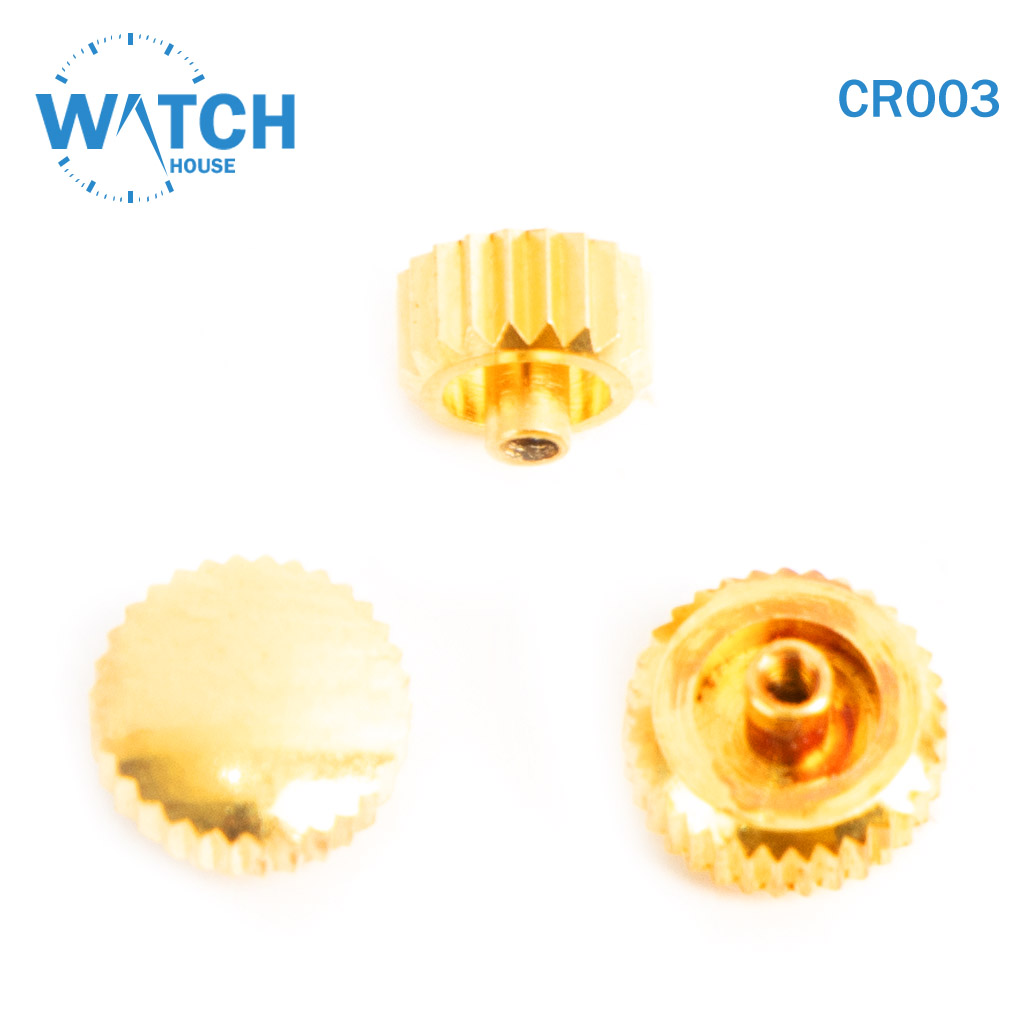 3 pcs Swiss Watch Crown- In Gold Color Replacement Part
