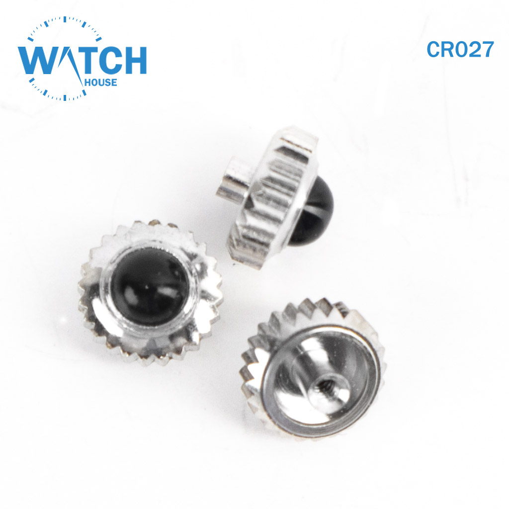 3 pcs Swiss Watch Crown- In Silver Replacement Part For Watches
