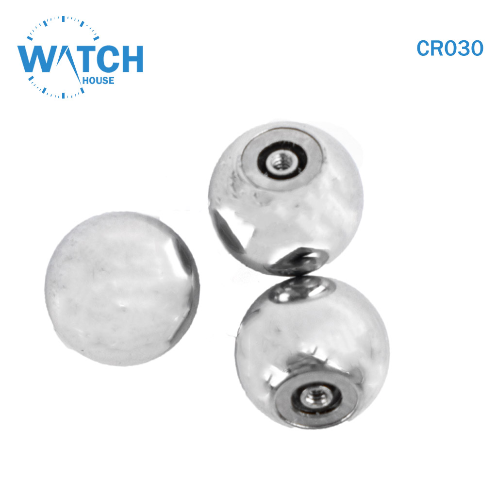 3 pcs Swiss Watch Crown- In Silver Replacement Part For Watches