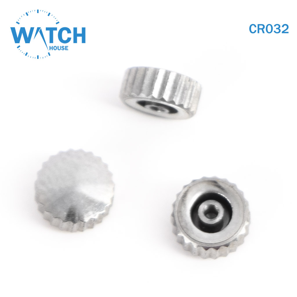 3 pcs Swiss Watch Crown- In Silver Replacement Part For Watches