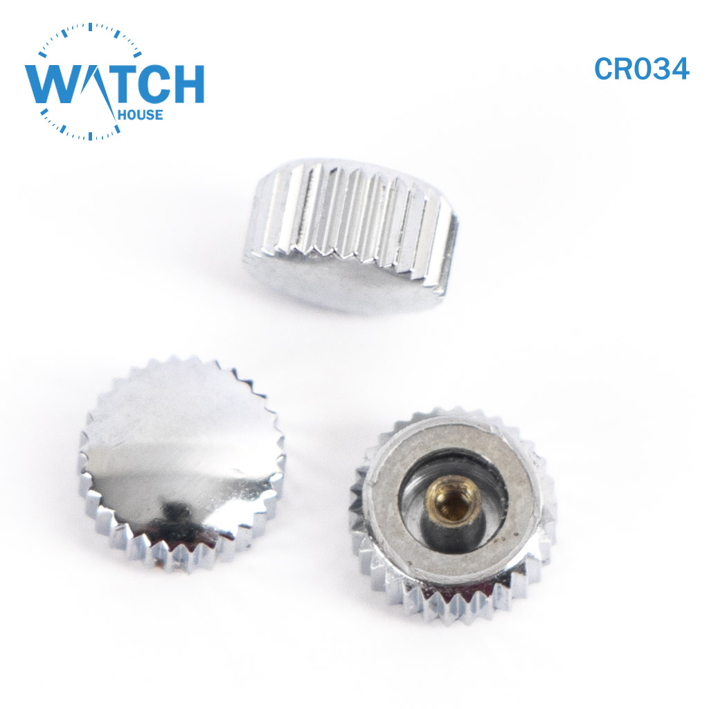 3 pcs Swiss Watch Crown- In Silver Replacement Part For Watches