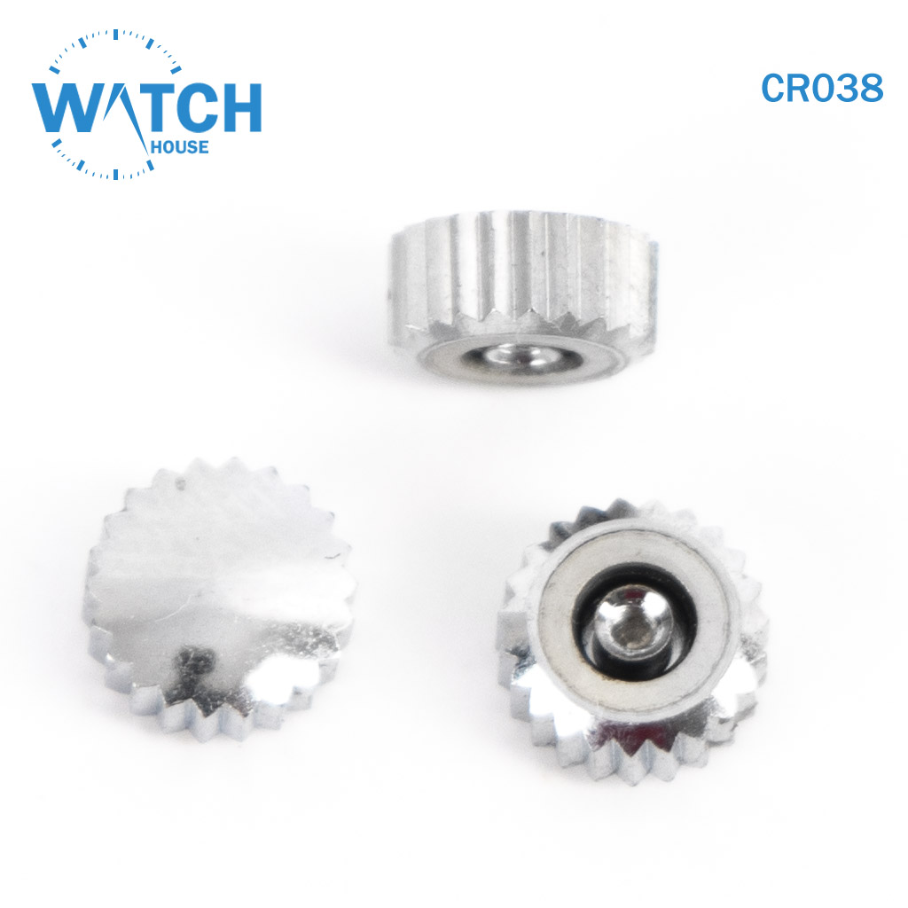 3 pcs Swiss Watch Crown- In Silver Replacement Part For Watches