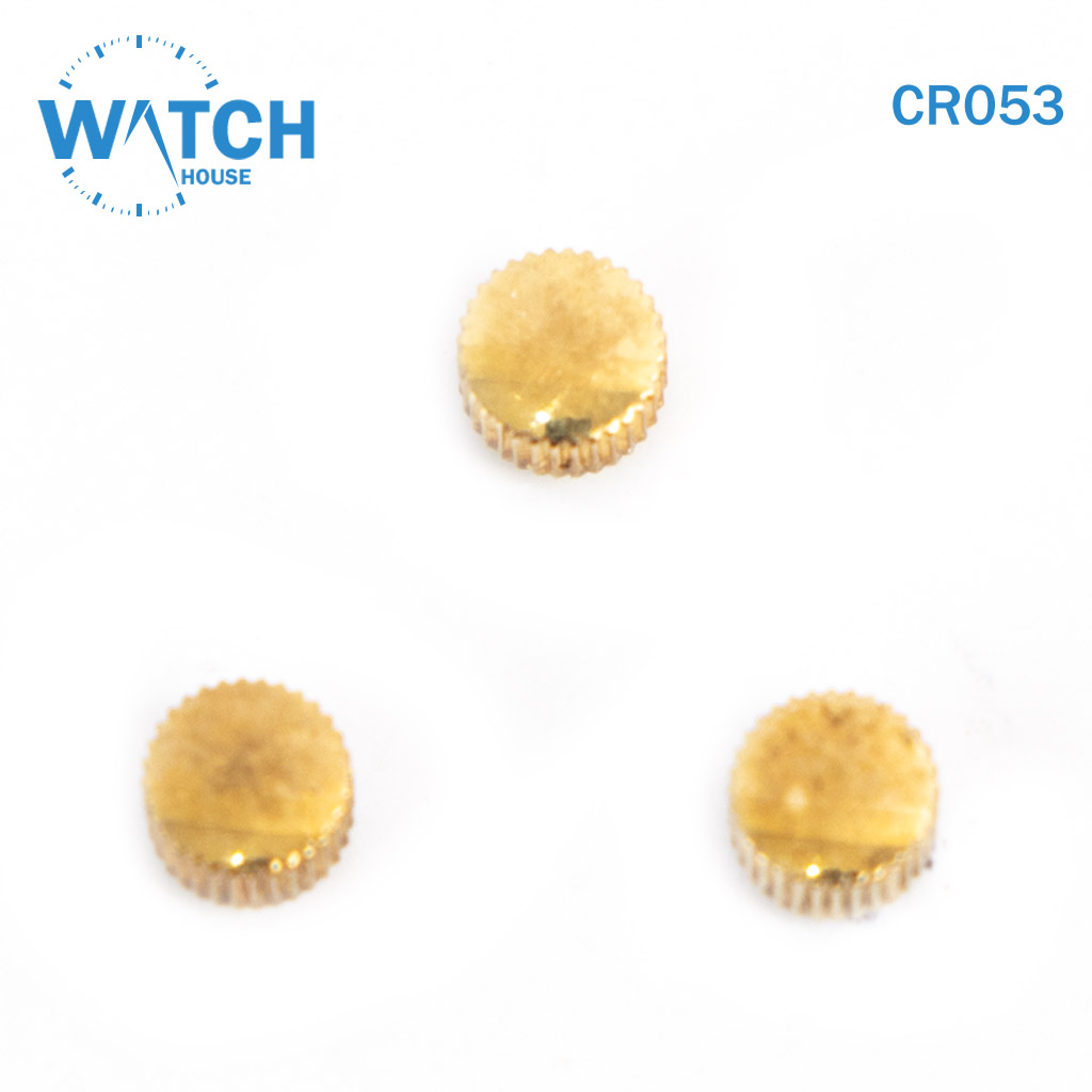 3 pcs Swiss Watch Crown- In Gold Color Replacement Part For Watches