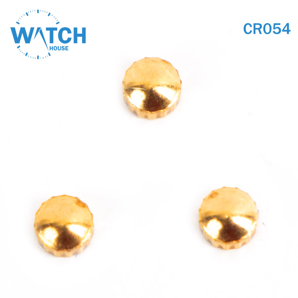 3 pcs Swiss Watch Crown- In Gold Color Replacement Part For Watches