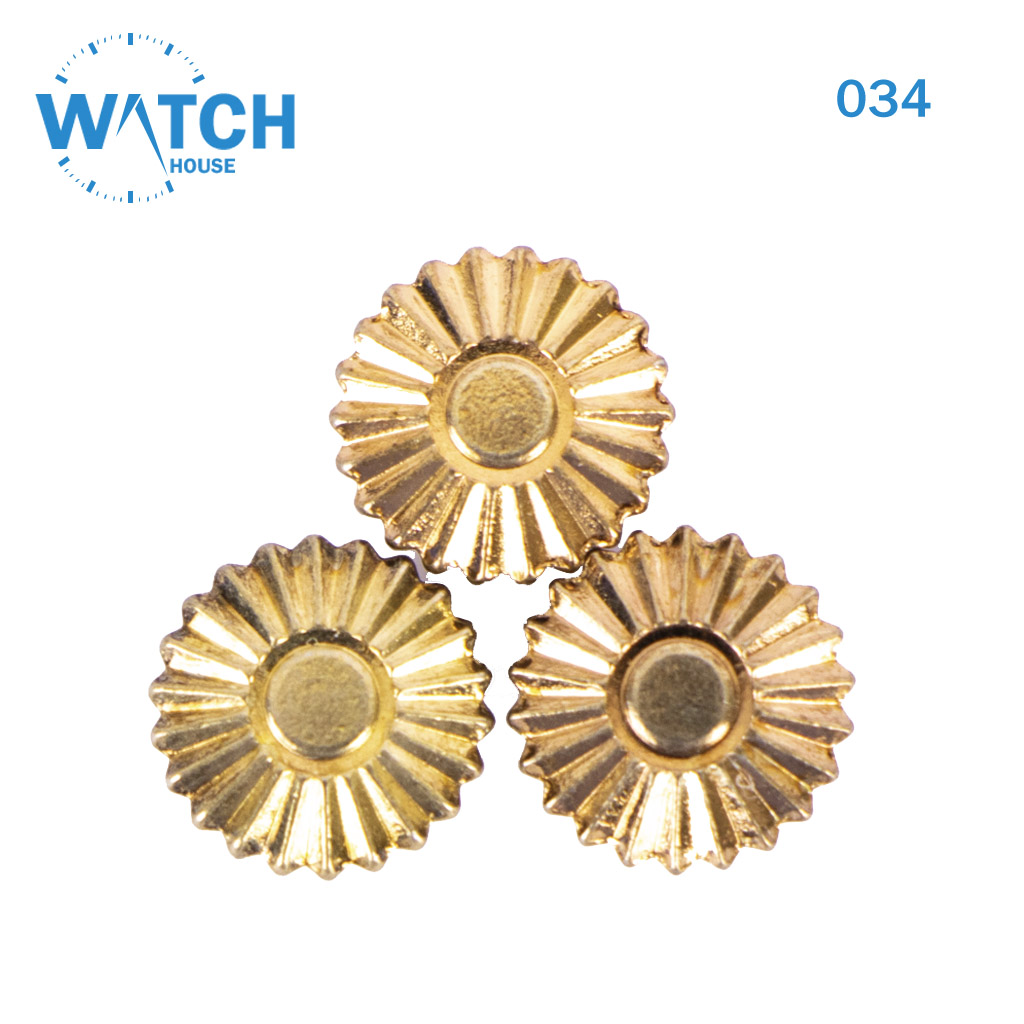 3 pcs Swiss Watch Crown, Gold Color