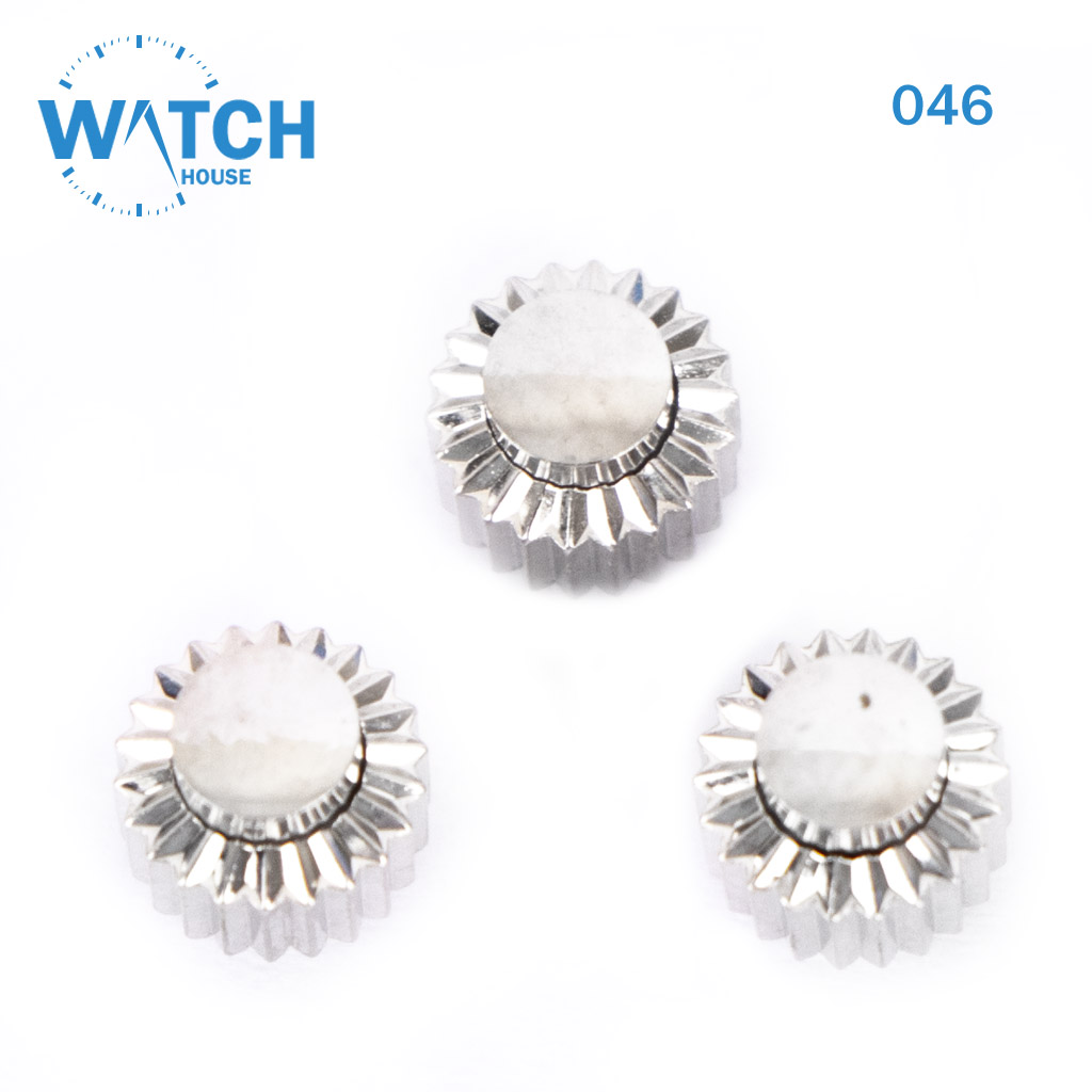 3pcs Swiss watch crown in silver color,