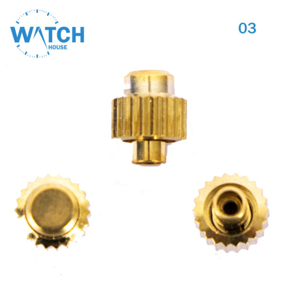 3 pcs of watch crowns in gold color