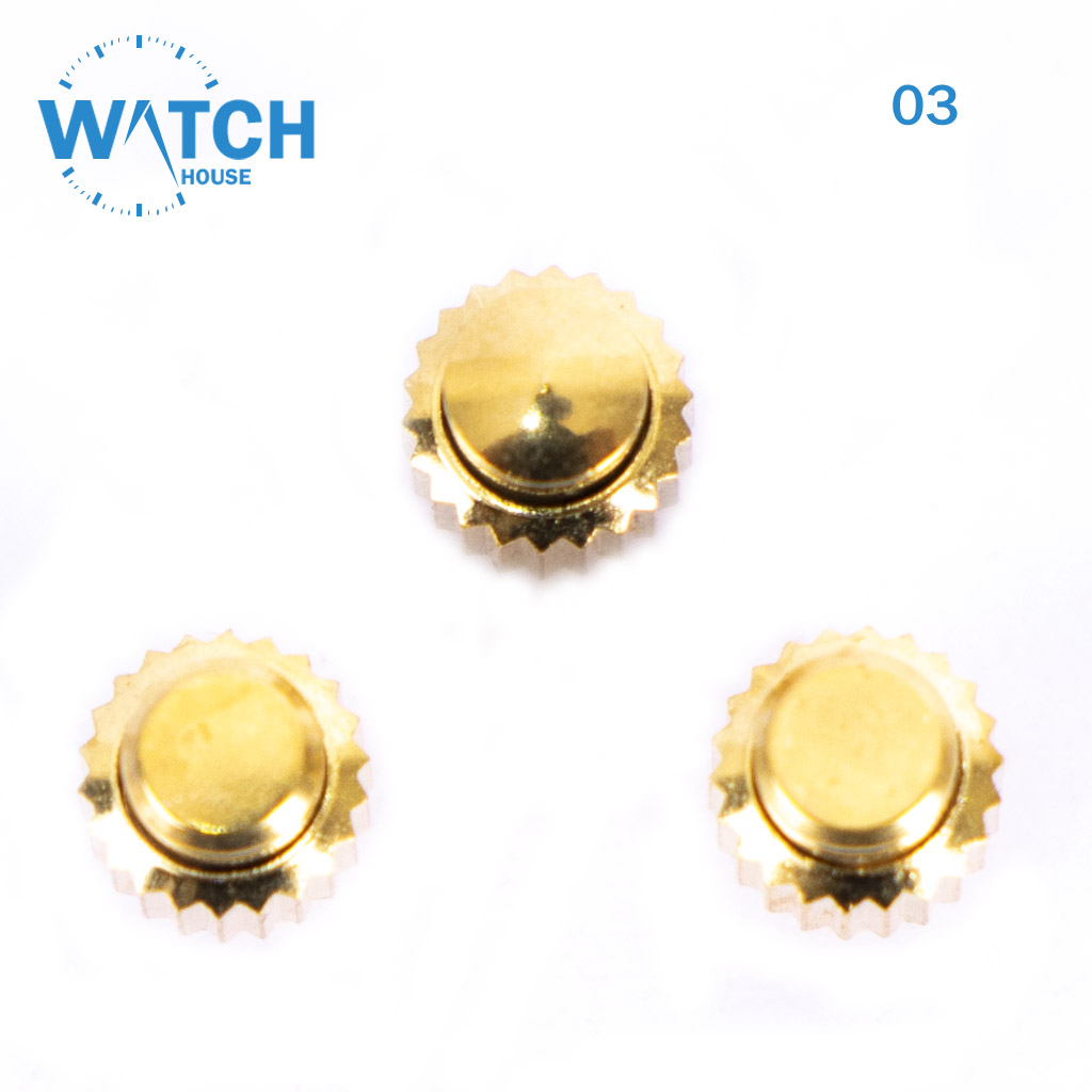 3 pcs of watch crowns in gold color