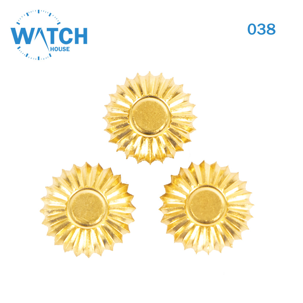 3 pcs Swiss Watch Crown, Gold Color