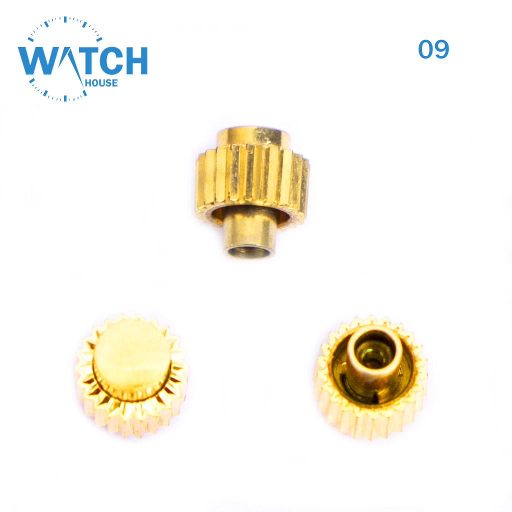3 Pcs Swiss Watch Crowns Gold Color Replacement