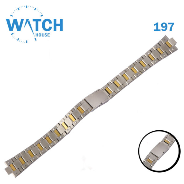 16mm Swiss Made Watch Band – two tone Stainless Steel Replacement Bracelet16mm Swiss Made Watch Band – two tone Stainless Steel Replacement Bracelet