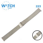 MOBLOT 16mm Swiss Made Watch Band – Silver Stainless Steel Replacement Bracelet #223#