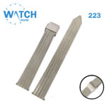 MOBLOT 16mm Swiss Made Watch Band – Silver Stainless Steel Replacement Bracelet
