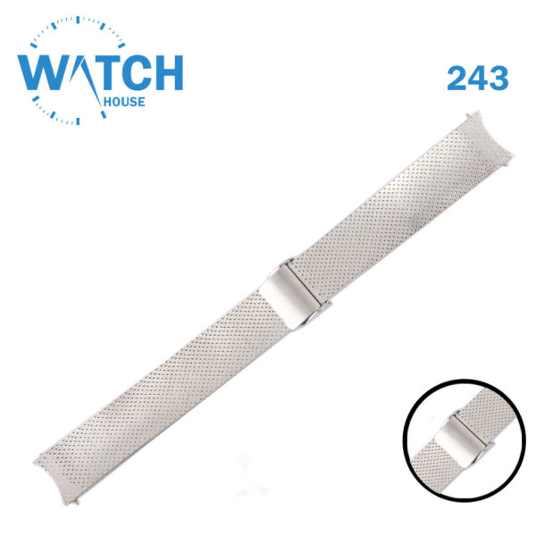 18mm Swiss Made Watch Band – Silver Stainless Steel Replacement Bracelet #243#