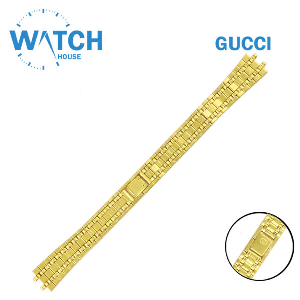 GUCCI 9000L Watch Band –Swiss Made Gold Replacement Bracelet For Model 9000L #001#