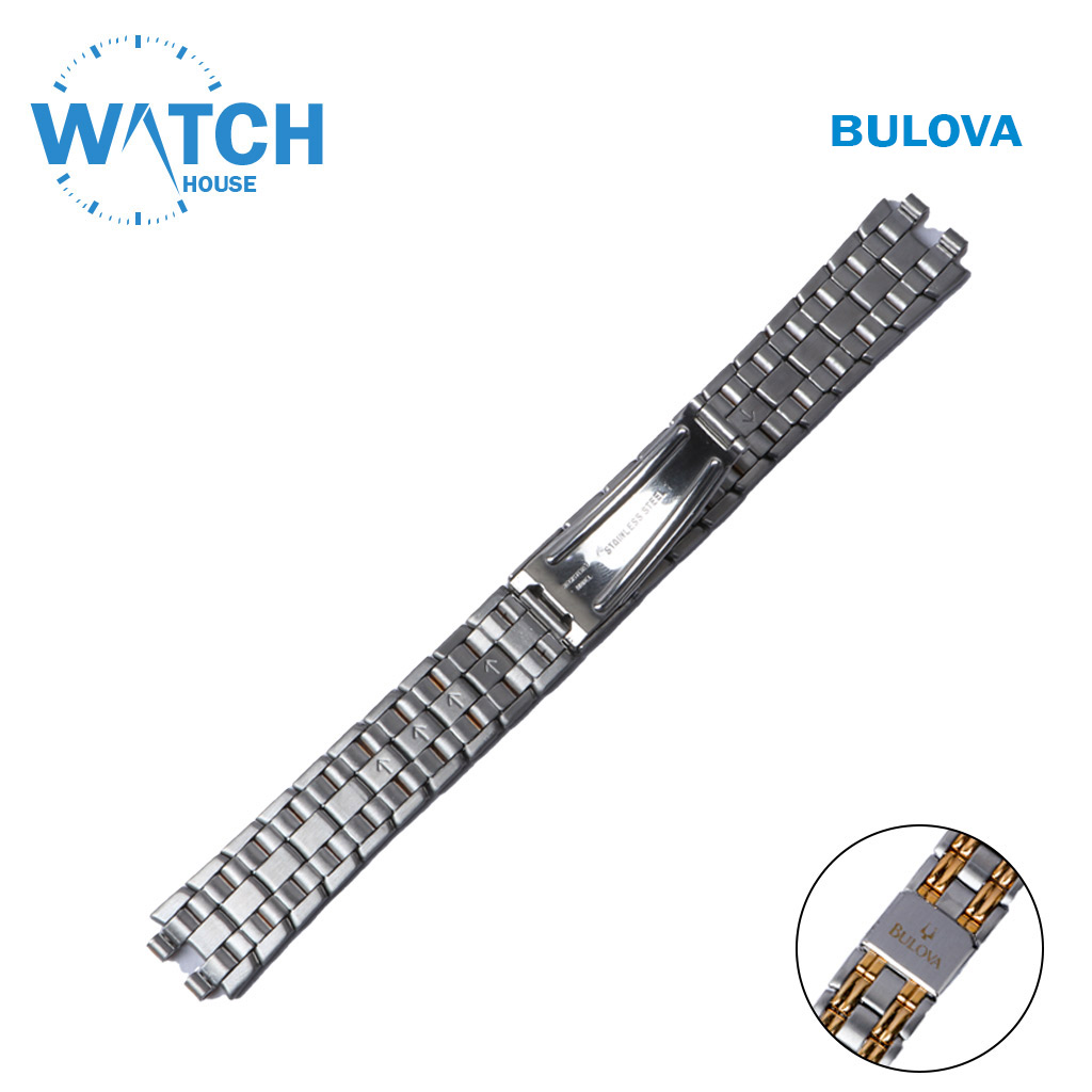 BULOVA 18mm Swiss Made Watch Band – Two Tone Stainless Steel Replacement Bracelet.