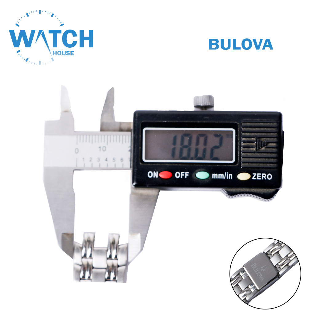 BULOVA 18mm Swiss Made Watch Band – Silver Stainless Steel Replacement Bracelet