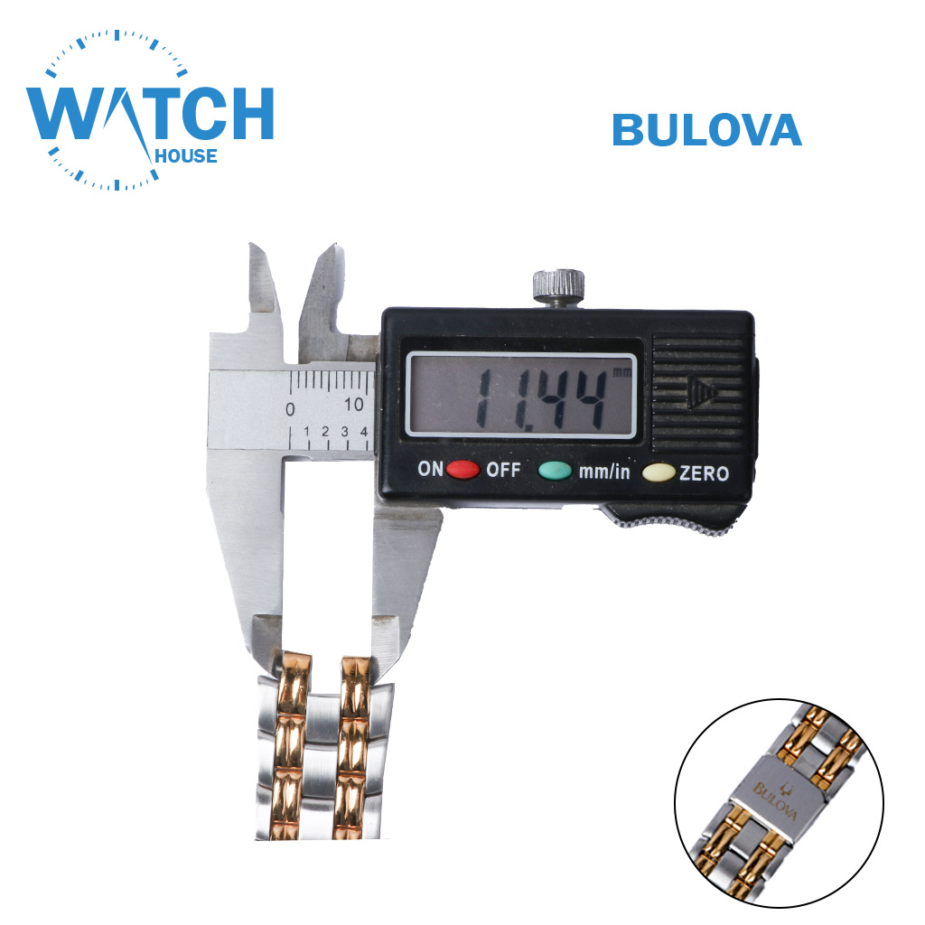 BULOVA 18mm Swiss Made Watch Band – Two Tone Stainless Steel Replacement Bracelet.
