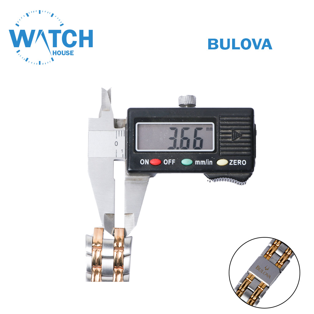 BULOVA 18mm Swiss Made Watch Band – Two Tone Stainless Steel Replacement Bracelet.