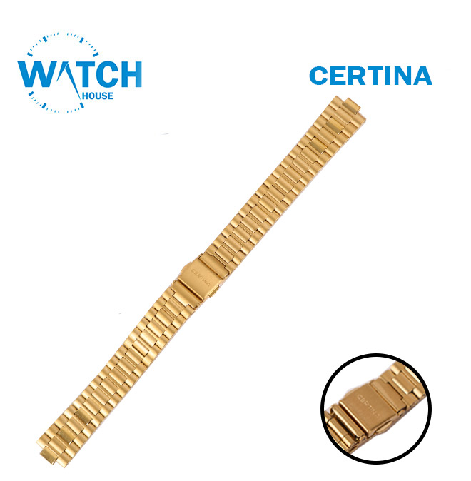 Certina Gold Band1 Vintage CERTINA 5.90mm Swiss Made Watch Band – Gold Stainless Steel Original Bracelet #025#