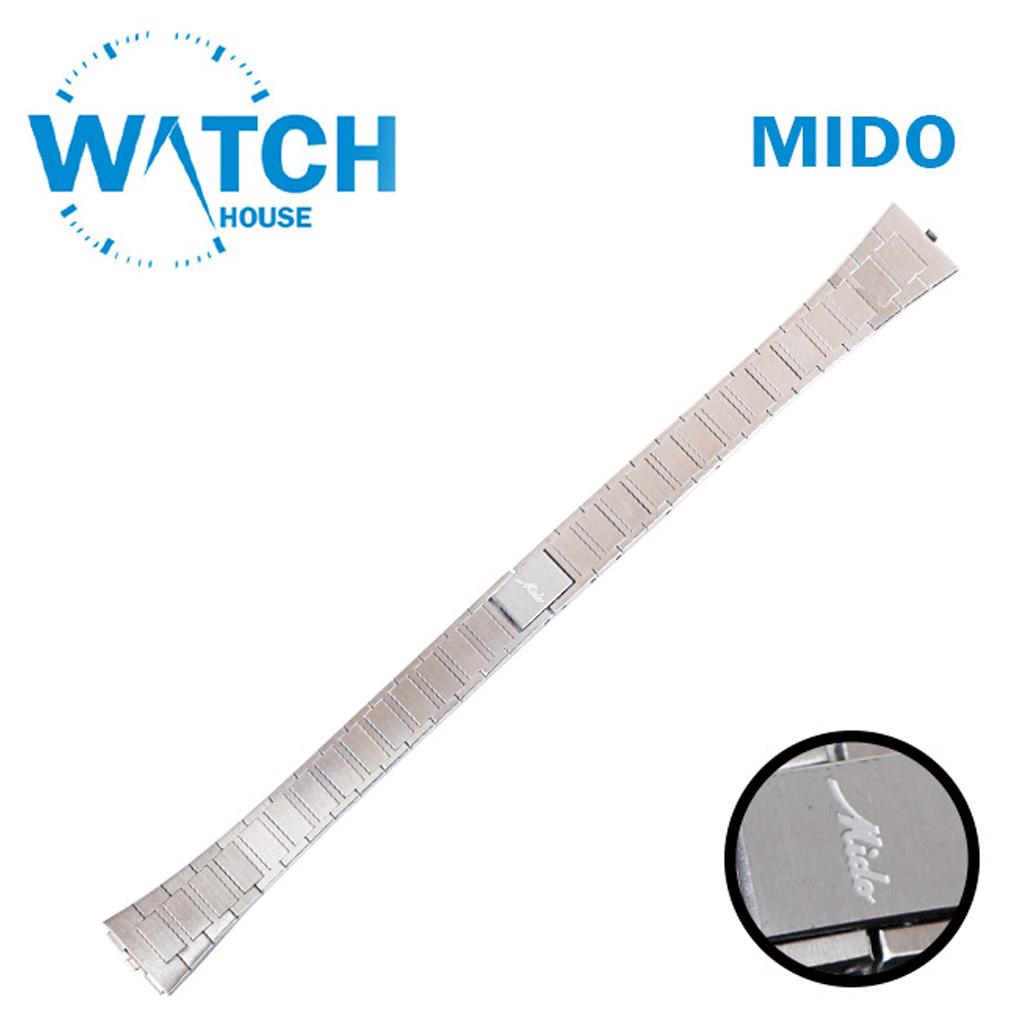 MIDO 17mm Swiss Made Watch Band – Silver Stainless Steel Original Bracelet #027#