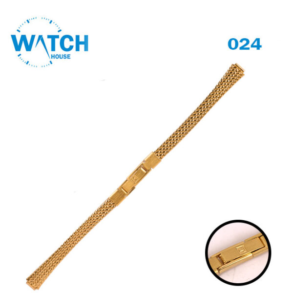 Vintage TISSOT 6mm Swiss Made Watch Band – Gold Stainless Steel Original Bracelet #024#