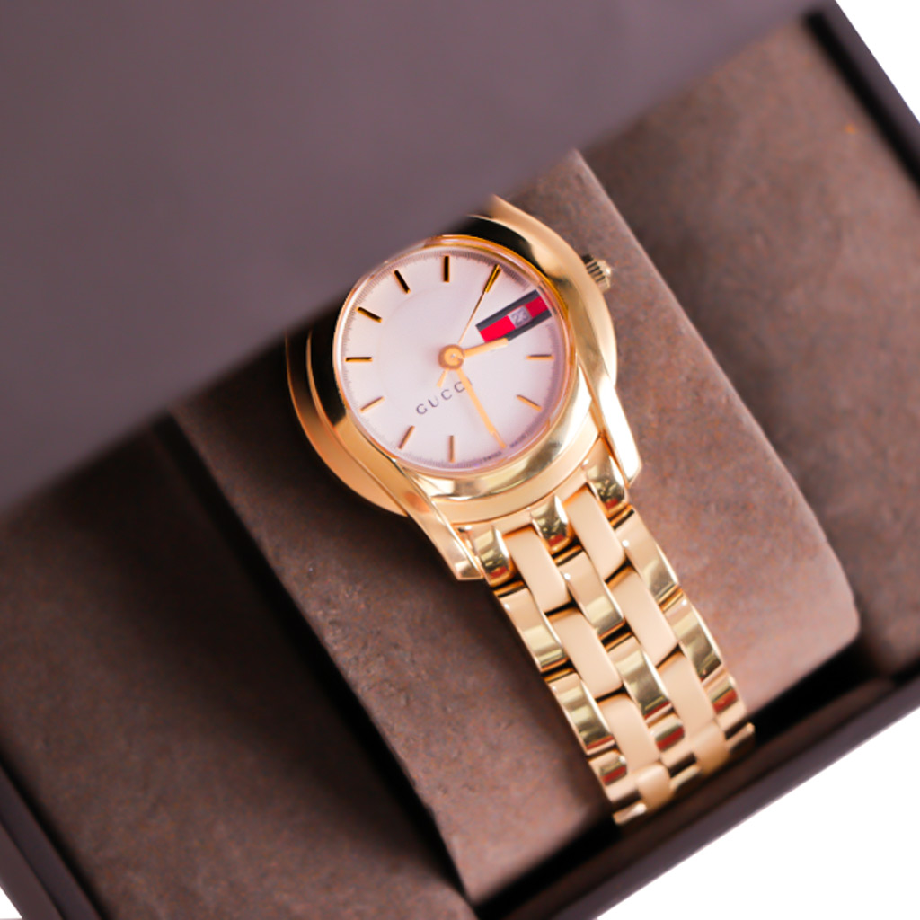 197【美品】GUCCI 時計　5400L レディース　ゴールド　箱付き　デイト 197【美品】GUCCI 時計 5400L レディース ゴールド 箱付き