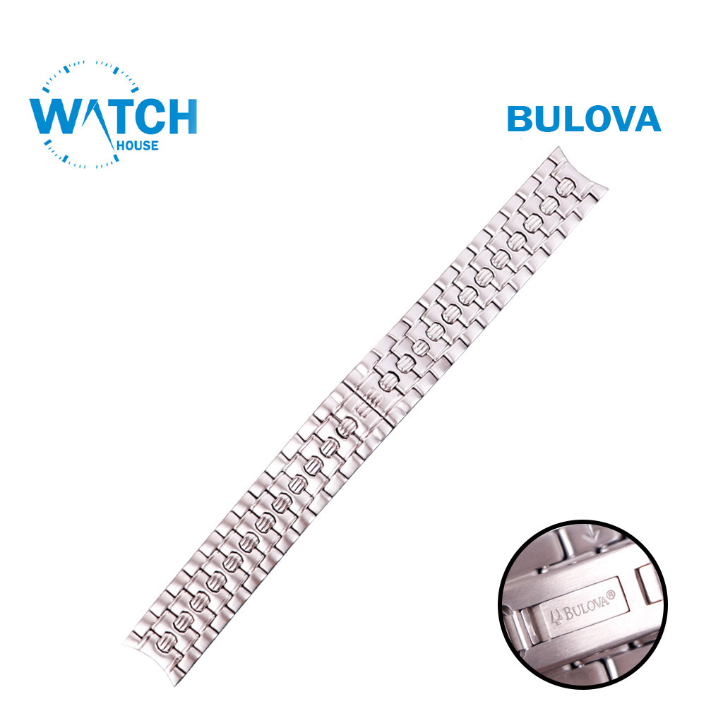 BULOVA 18mm Swiss Made Watch Band – Silver Stainless Steel Replacement Bracelet #C0501#