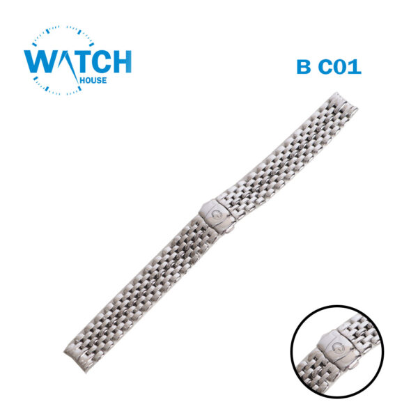 CHAGAL 15mm Swiss Made Watch Band – Silver Stainless Steel Replacement Bracelet #BC01#