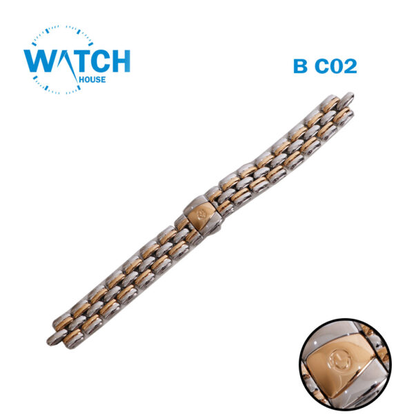 CHAGAL Swiss Made Watch Band – Silver & Gold Stainless Steel Replacement Bracelet #BC02#