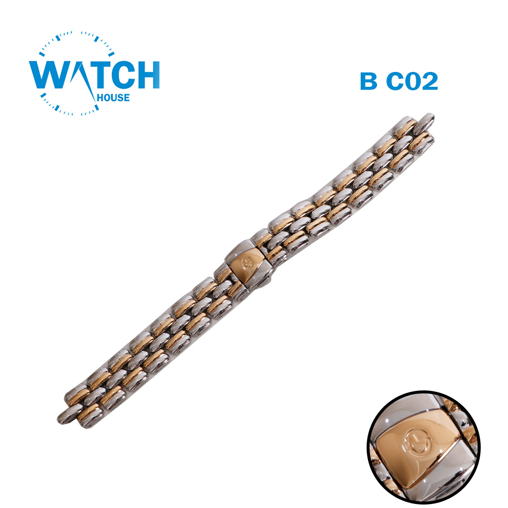 CHAGAL Swiss Made Watch Band – Silver & Gold Stainless Steel Replacement Bracelet #BC02#