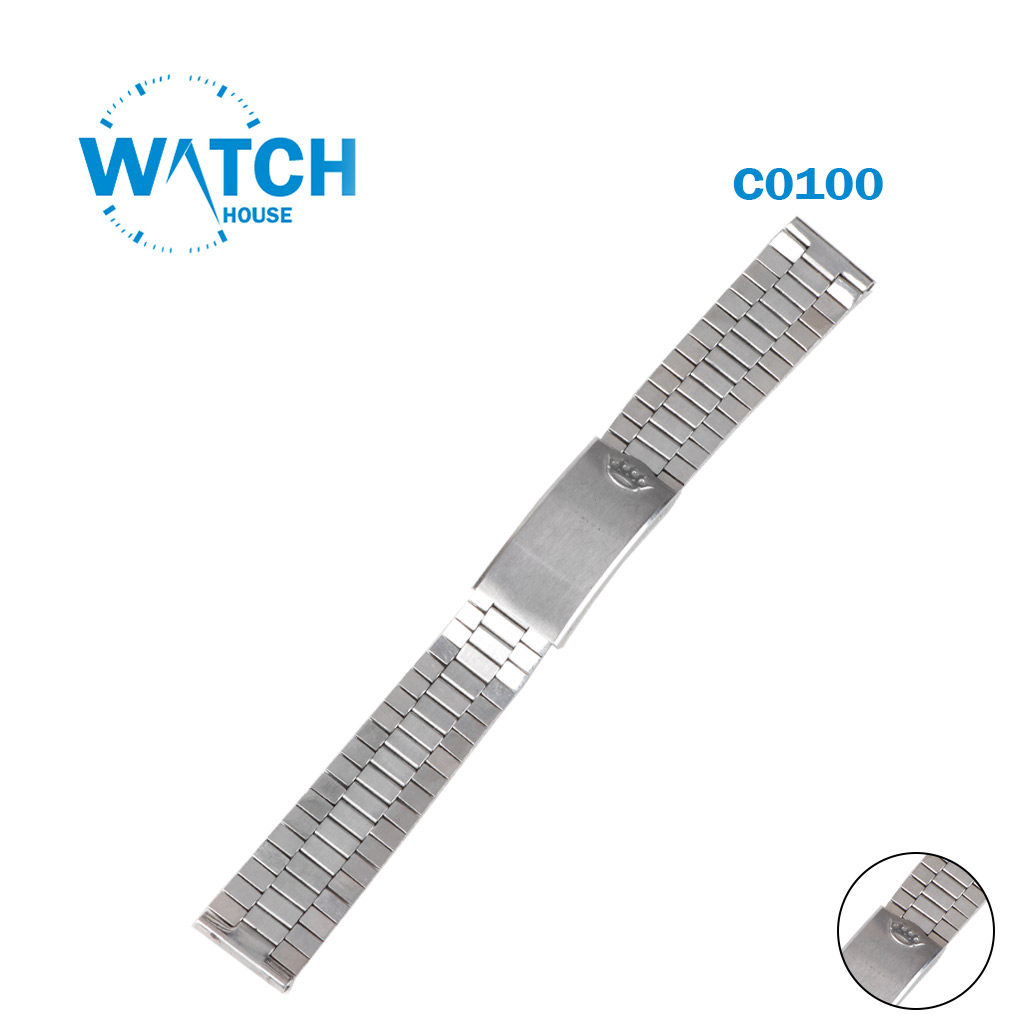 DELMA Original Swiss Made 16mm Silver Stainless Steel Watch Band – Replacement Bracelet #C0100