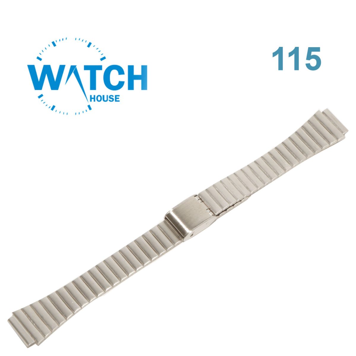 Swiss Made Silver Stainless Steel Watch Band – Replacement Bracelet #115