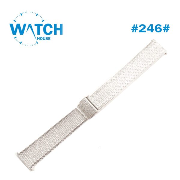 MOBLOT Swiss Made 16mm Silver Stainless Steel Watch Bracelet – Replacement Band