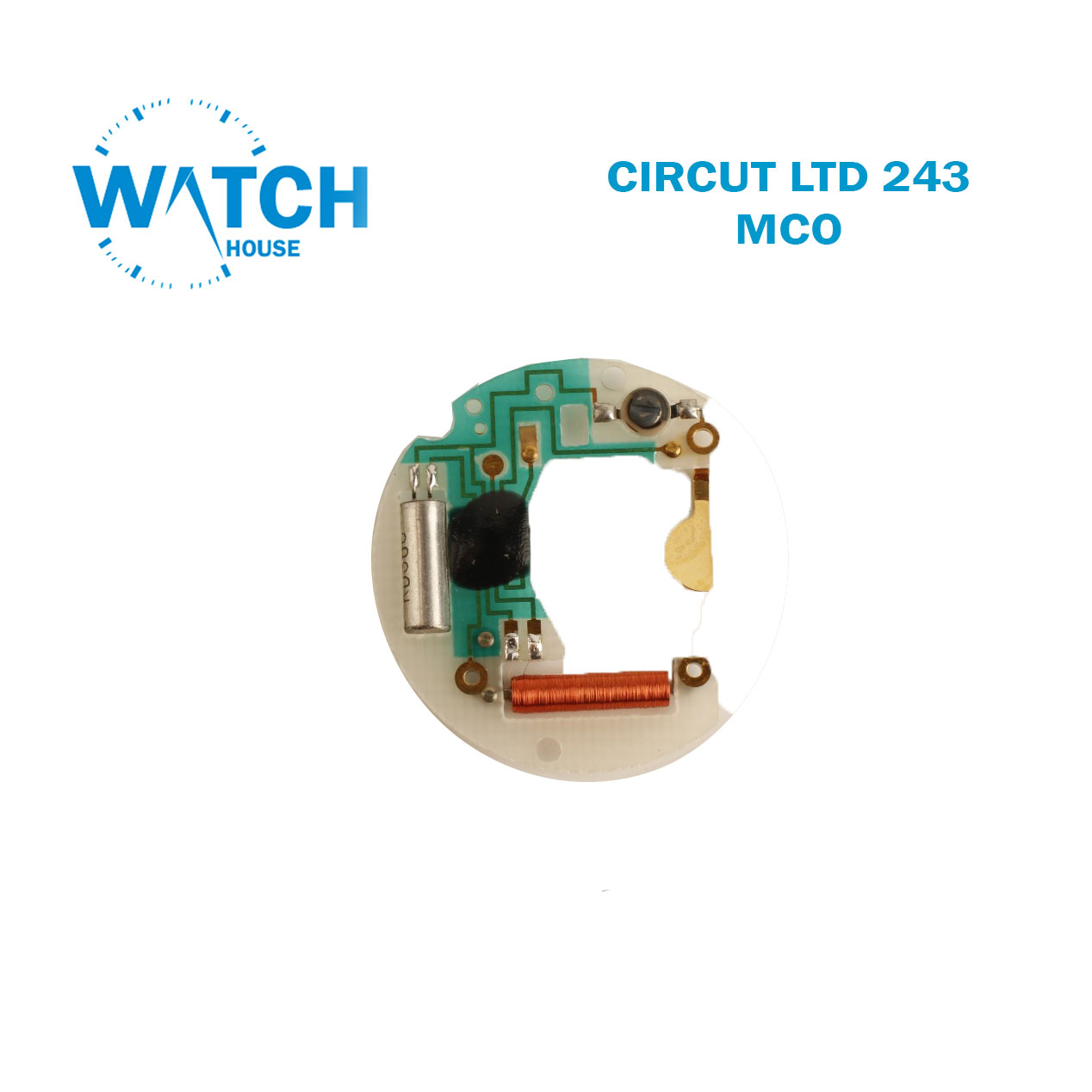 1 Original Swiss Made Quartz Circuit Board – Part 243 – Green LTD Electronic Movement Module.