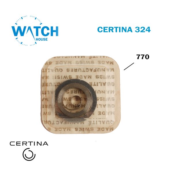 الزنبرك الرئيسي الأصلي لـ CERTINA CAL 324، الجزء رقم. 770، اللون الفضي.