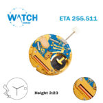 ETA 255.511 Swiss Watch Quartz Movement | 3 Hands | White Date Disk at 3
