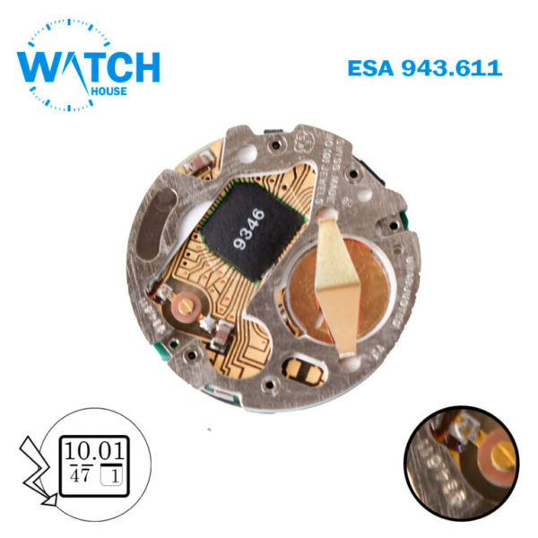 ESA 934.611 Swiss Quartz LCD Watch Movement | NOS | 0 Jewels