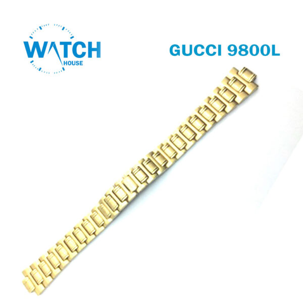 سوار GUCCI 9800 L سويسري الصنع من الفولاذ المقاوم للصدأ باللون الذهبي، للنساء، مقاس 18.00.