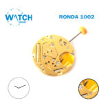RONDA 1002 Swiss Quartz Watch Movement – 2 Hands, Gold Plated – NOS.