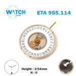 ETA 955.114 Swiss Made Quartz Movement, White Date Disk At 6, 3 Hands, Height 0.