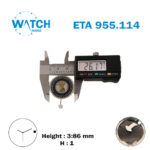 ETA 955.114 Swiss Made Quartz Movement, Black Date Disk At 3