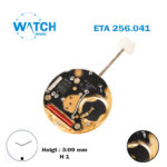 ETA 256.041 Swiss Made Quartz Watch Movement, Gold Date Disk At 6, 2 Hands, Height 1.
