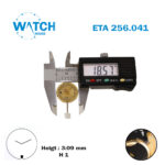 ETA 256.041 Swiss Made Quartz Watch Movement, Gold Date Disk At 6, 2 Hands, Height 1.
